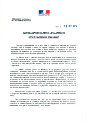 deficit fonctionnel temporaire Book