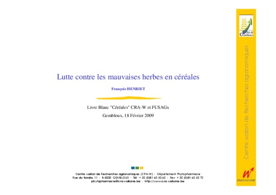 les mauvaises herbes des cereales Book