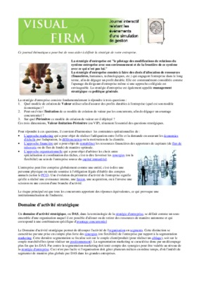 exercice sur domaine d_activite strategique Book