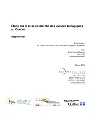 etude de marche terrines de viandes Book