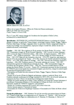 la legende de carthage azedine beschaouch Book