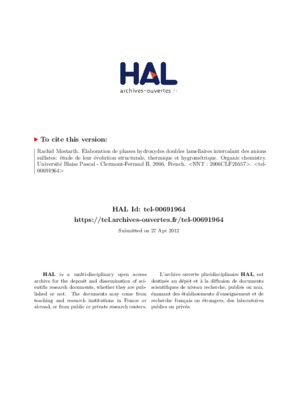 hydroxydes doubles lamellaires Book