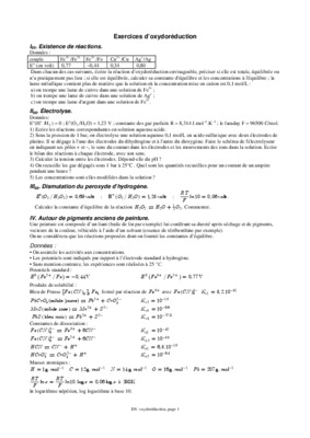 exercices oxydoreduction bep Book