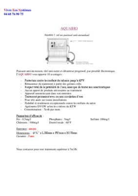 aquabio detartreur Book