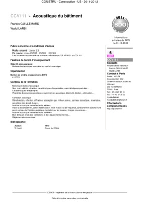 acoustique des equipements Book