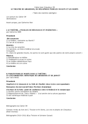 giraudoux et les siraines Book