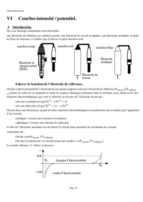 courbes intensite potentiel exercices corriges Book