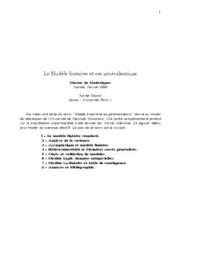 modailes lineaires et ses generalisations Book
