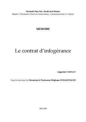 contrat infogerance informatique Book