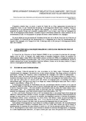 relation villes campagne Book