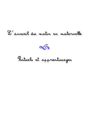les rituels a la maternelle Book