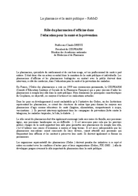 pharmacien vaccination sante publique Book