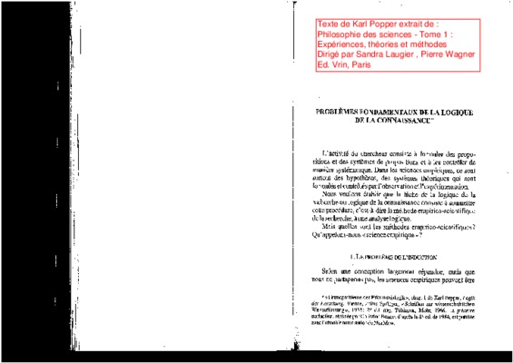 le falsificationnisme de popper Book