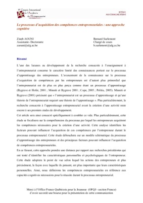 competences entrepreneuriales Book