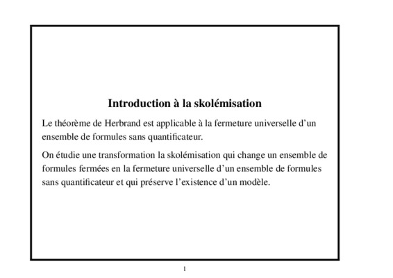 skolemisation Book