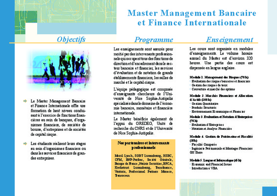 economie bancaire master finance Book