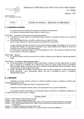 fiche affectation Book