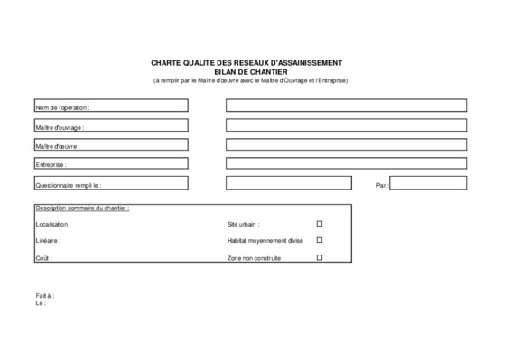 bilan fin de chantier Book