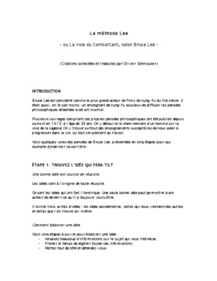 la methode de combat de bruce lee Book