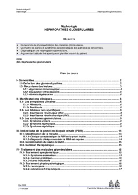 nephropathie glomerulaires Book