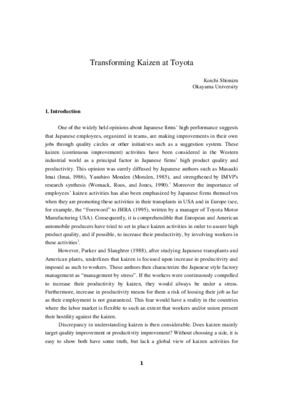 kaizen entretiens de toyota Book