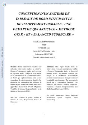 la demarche de conception d_un systeme de tableaux bord Book