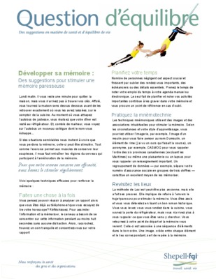 equilibre et memoire epgv Book