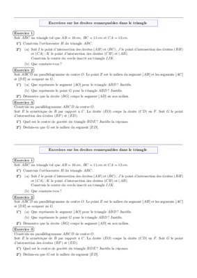 correction exercice sur les droites dans un triangle Book