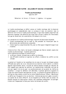 expose sur les troubles psychosomatique Book
