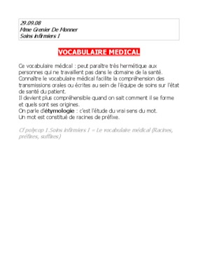le vocabulaire medical de base Book