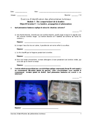 exercice des phenomenes Book