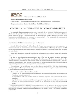 latheori du consommateur et la fonction de la demande Book
