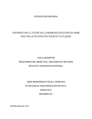 permeabilite de beton Book