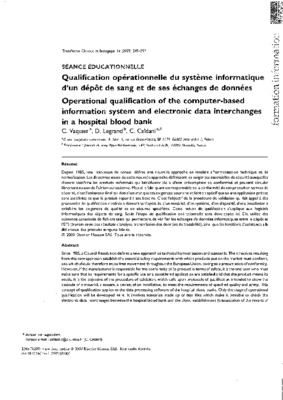qualification operationnelle du systaime de traitement d_air Book