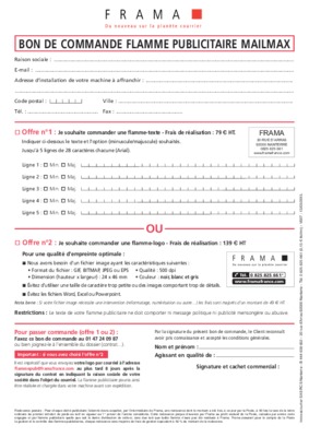flamme publicitaire Book