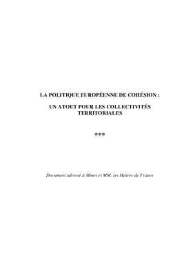 politiques de cohesion europeenne relaive de la politique structurelle Book