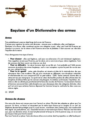 dictionnaire des armes Book