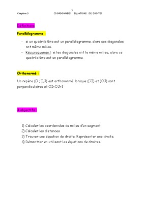 hapitre 9 coordonnees equations de droites transmath seconde Book