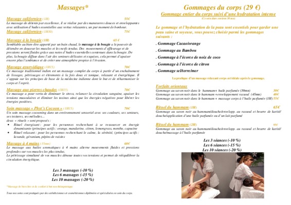les differents gommages Book