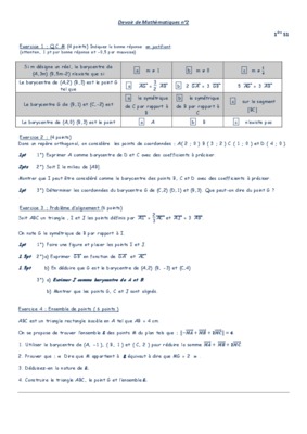barycentre 1ere s devoir type Book