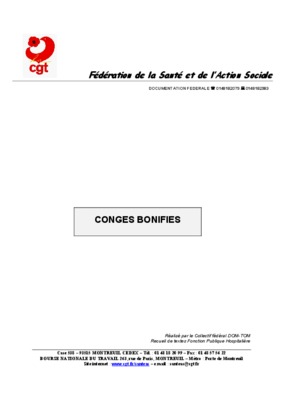 conges bonifies Book