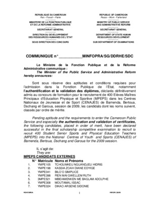 listes admissibite mpeps Book