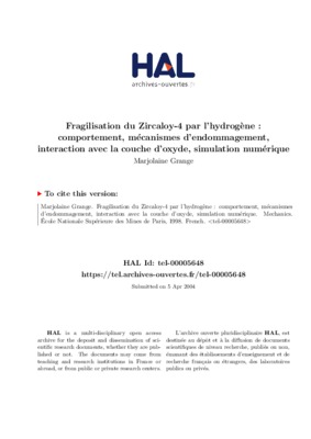 thaise cisaillage zircaloy Book