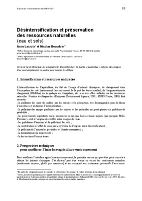 preservation des ressources naturelles Book