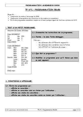 programmation micro processeur 80x86 Book