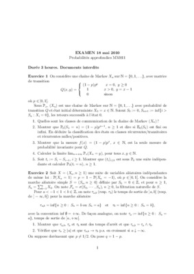 examen 16 decembre mm011 probabilites approfondies Book