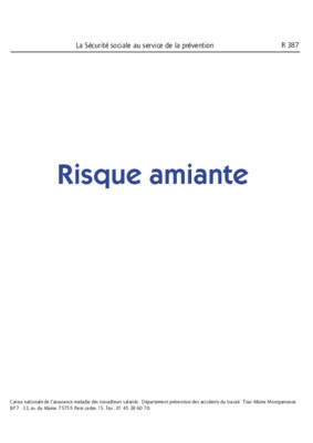 amiante risque sanitaire Book