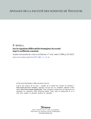 equations differentielles lineaire second degre Book