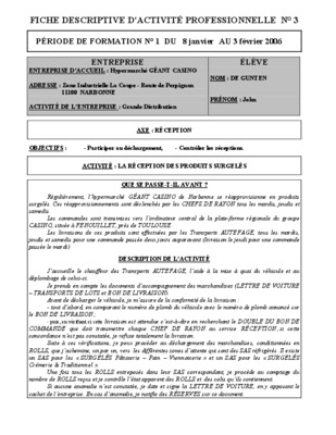 fiche descriptive d_activite professionnelle d_hotellerie restauration Book