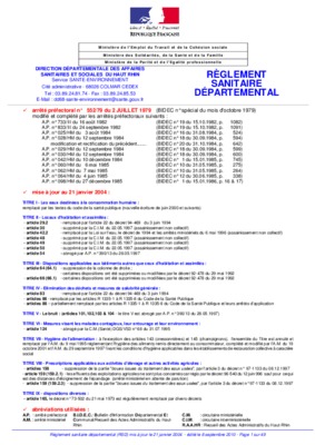 reglement sanitaire departementale Book